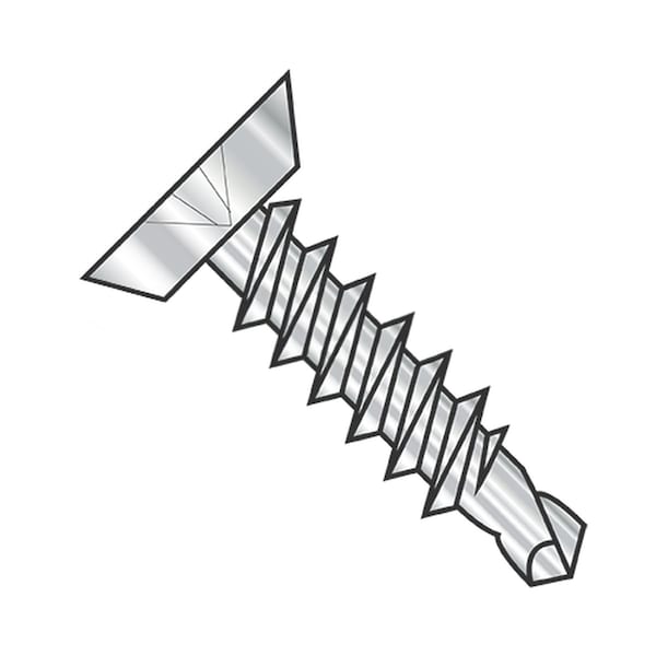 Usa Industrials Self-Drilling Screw, #10-16 x 5/8 in, Plain 18-8 Stainless Steel Flat Head Phillips Drive BULK-SCRW-10732 - main